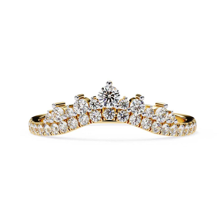 Chevron Crown Diamond Wedding Band