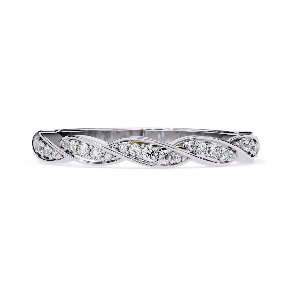 Multi Stone Dainty Twisted Wedding Band