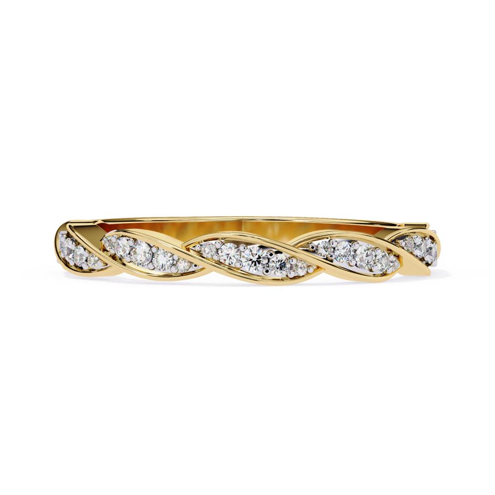 Multi Stone Dainty Twisted Wedding Band