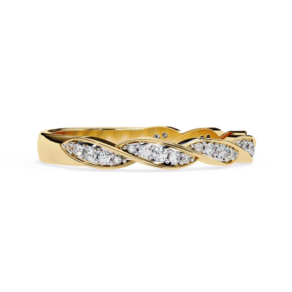 Multi Stone Dainty Twisted Wedding Band