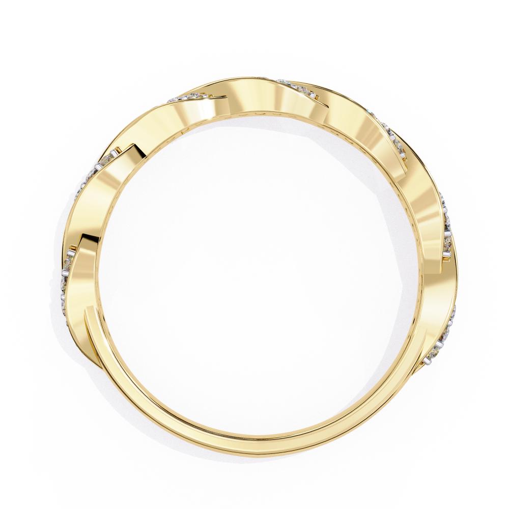 Multi Stone Dainty Twisted Wedding Band