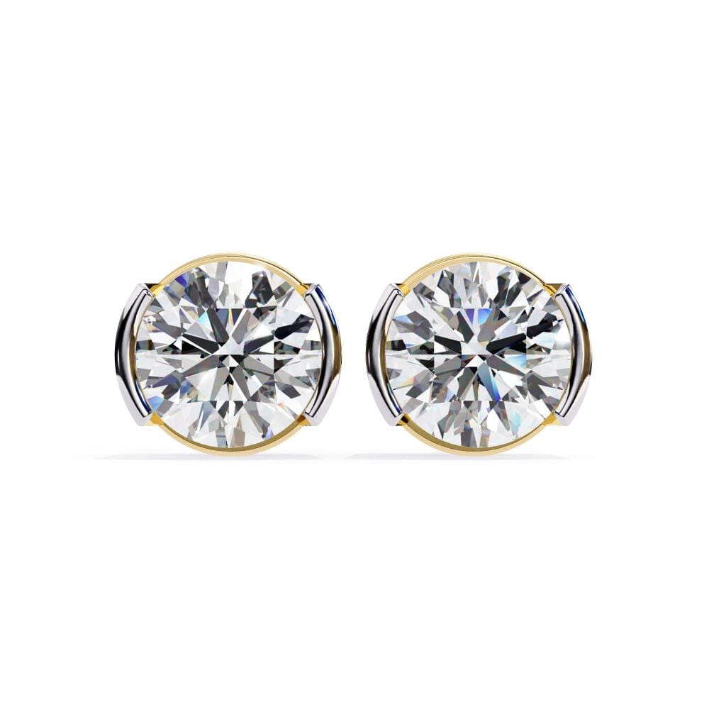 Round Bar Set Stud Earrings