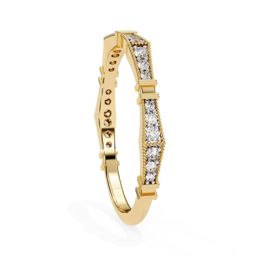 Milgrain Half Eternity Wedding Band