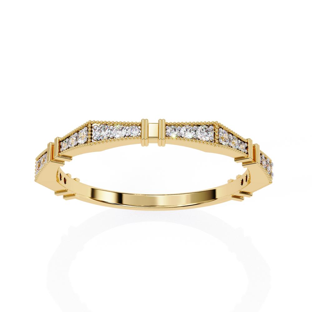 Milgrain Half Eternity Wedding Band