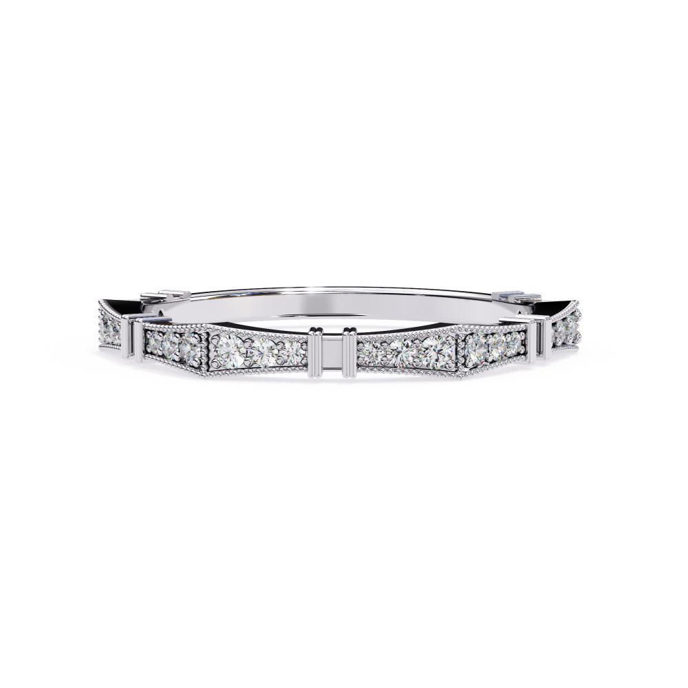 Milgrain Half Eternity Wedding Band