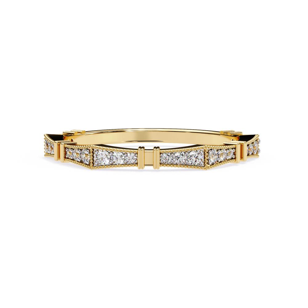 Milgrain Half Eternity Wedding Band