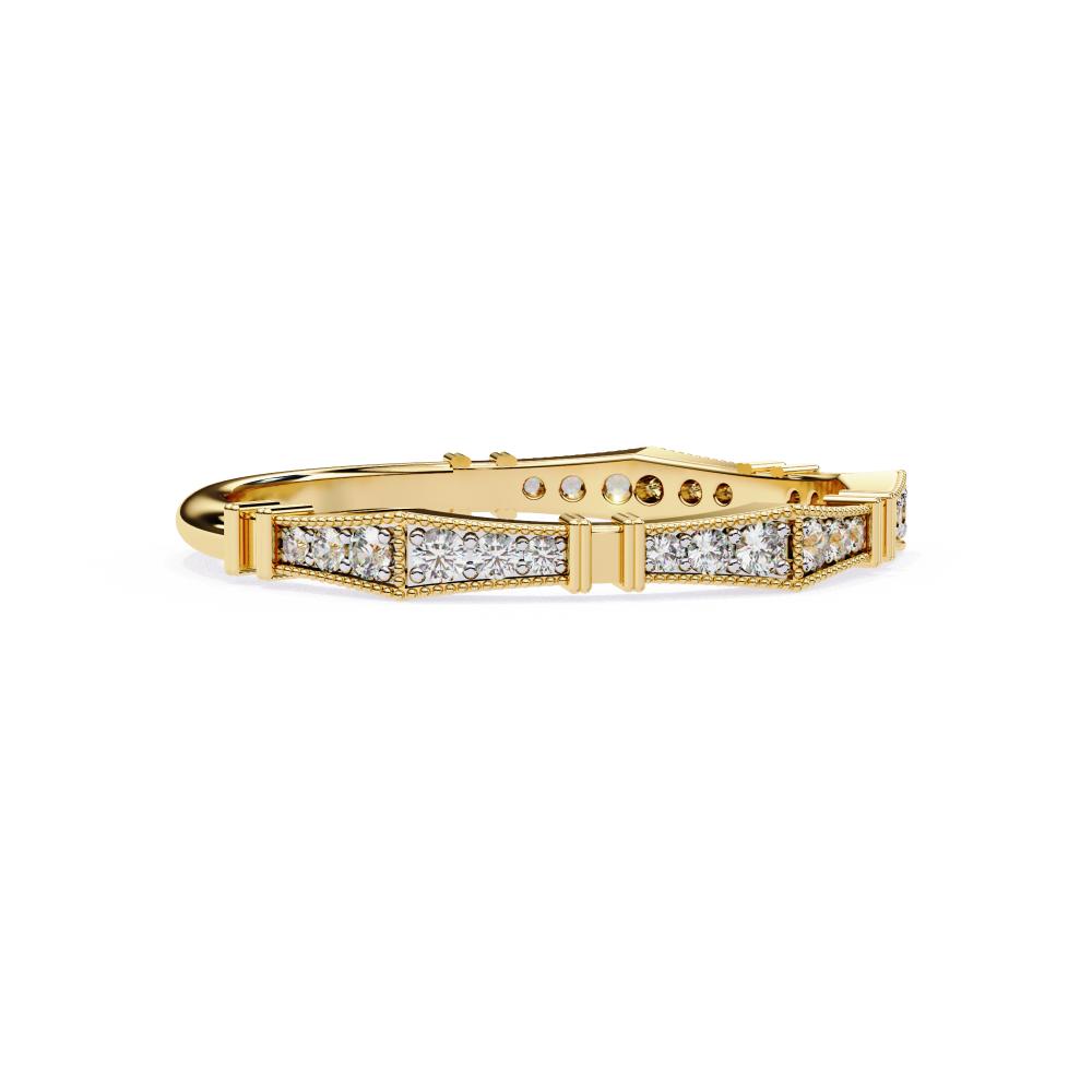 Milgrain Half Eternity Wedding Band