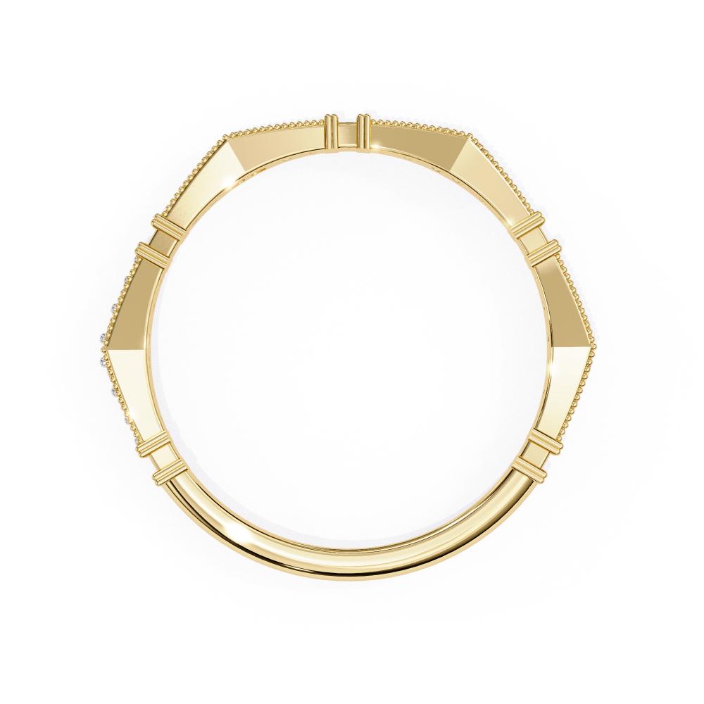 Milgrain Half Eternity Wedding Band