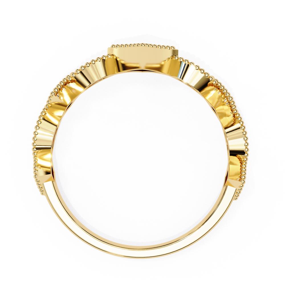 Round Half Milgrain Wedding Band