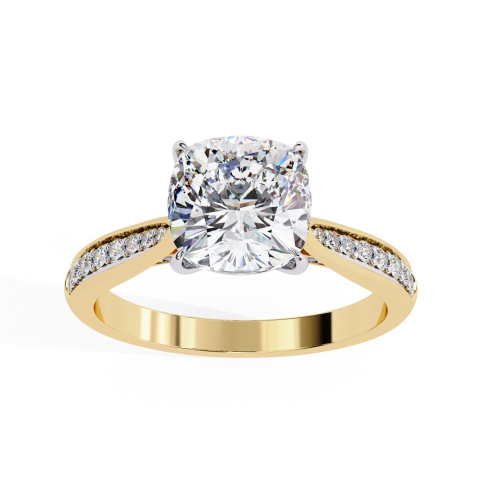 Cushion Hidden Accent Engagement ring