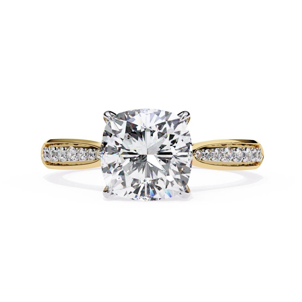 Cushion Hidden Accent Engagement ring