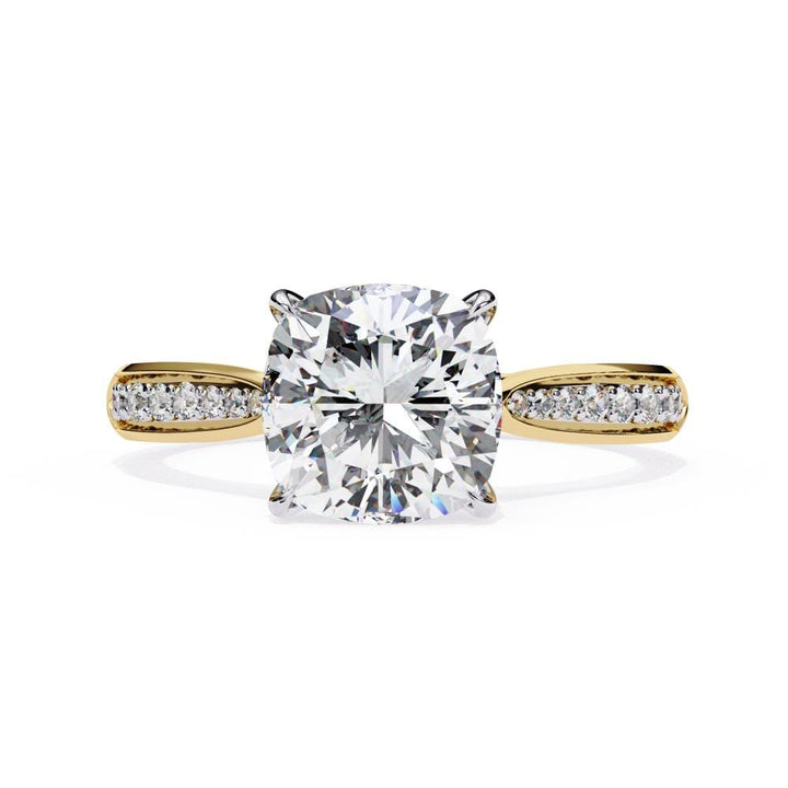 Cushion Hidden Accent Engagement ring