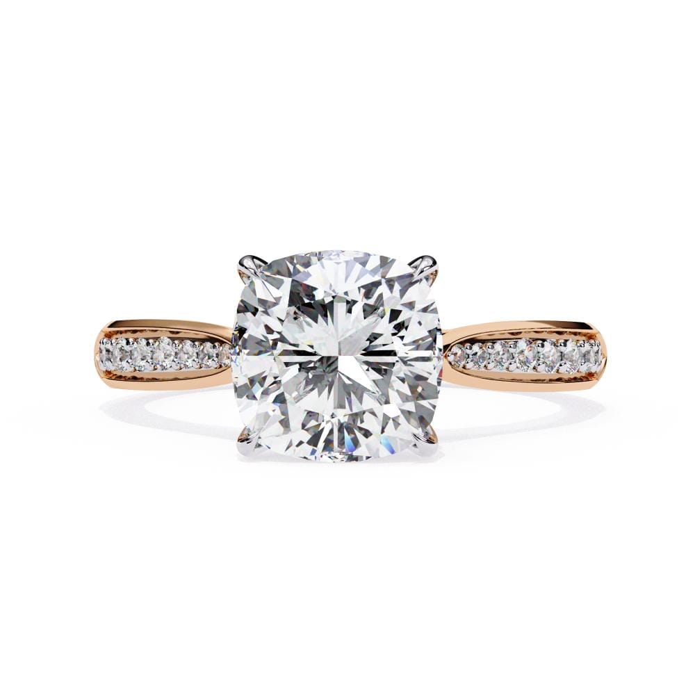 Cushion Hidden Accent Engagement ring