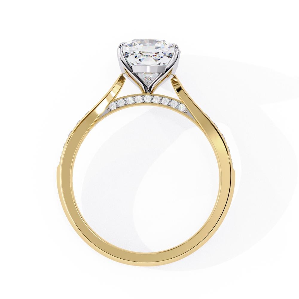 Cushion Hidden Accent Engagement ring