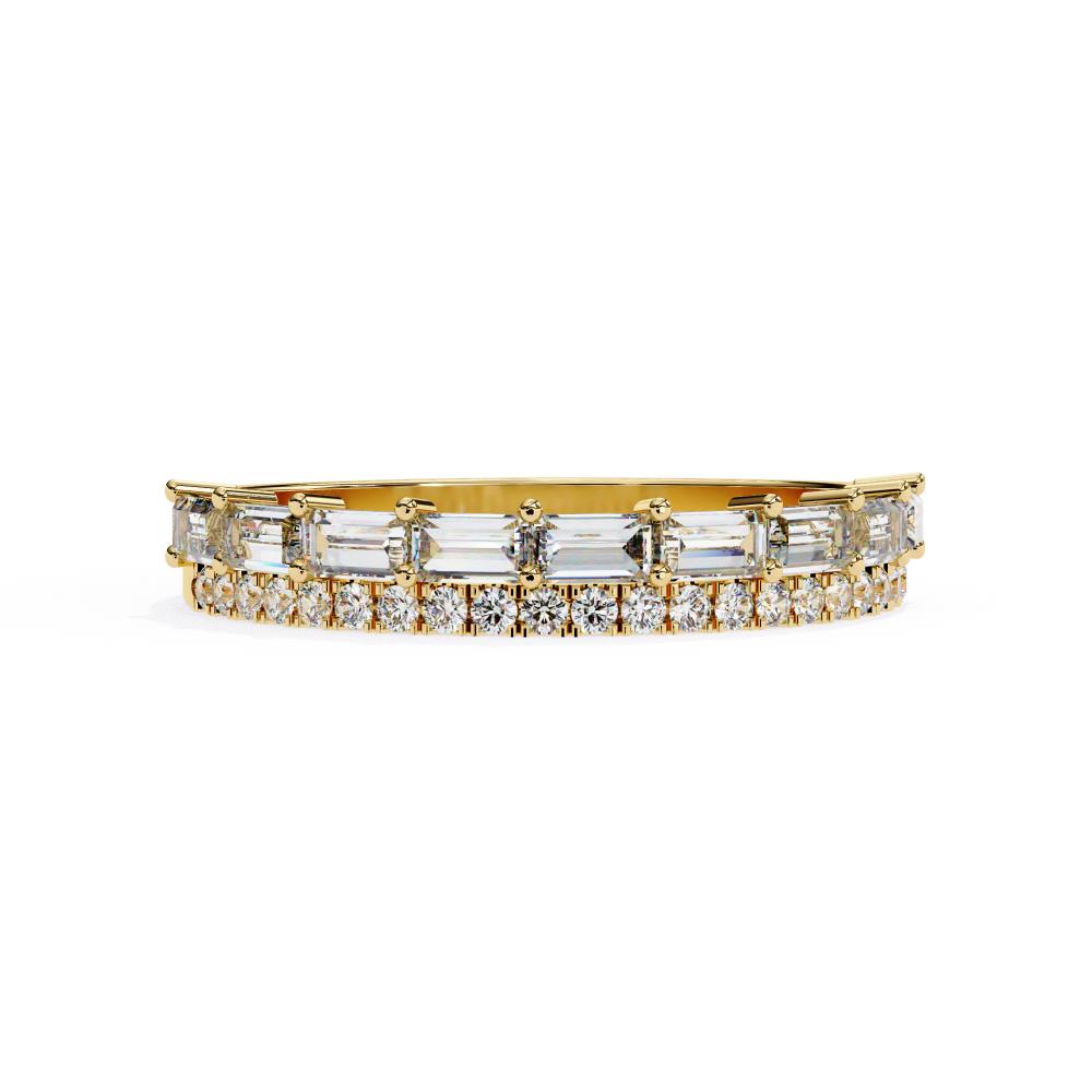 Baguette & Round Half Eternity Wedding Band