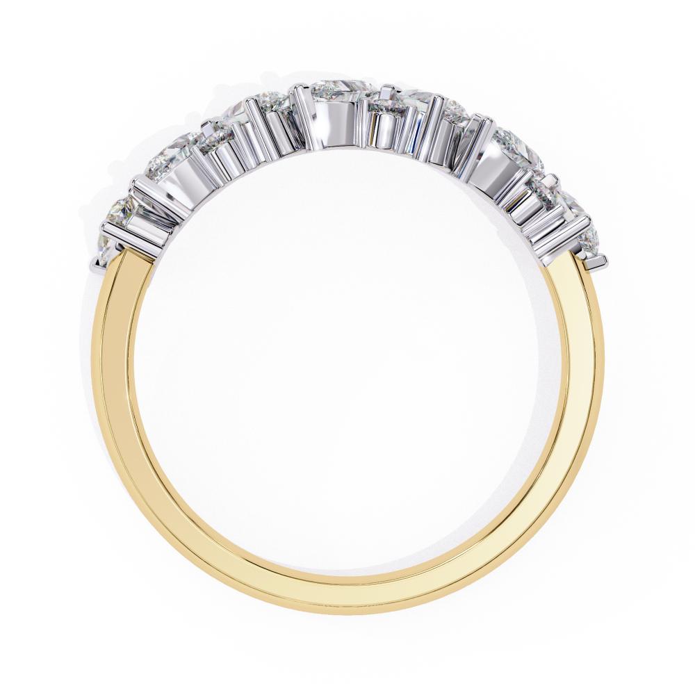Pear & Round Half Eternity Wedding Band