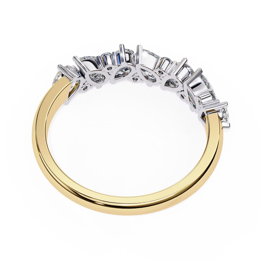Pear & Round Half Eternity Wedding Band