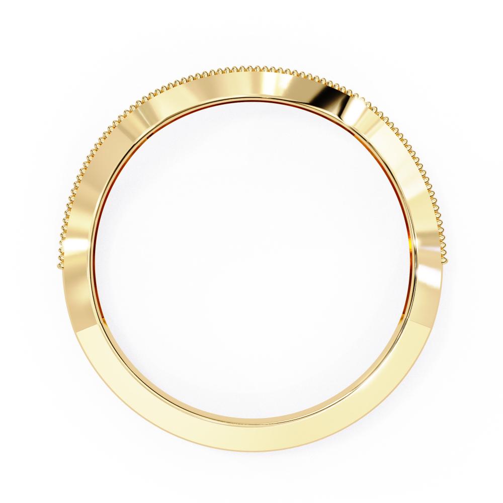 Spiral Milgrain Half Eternity Wedding Band