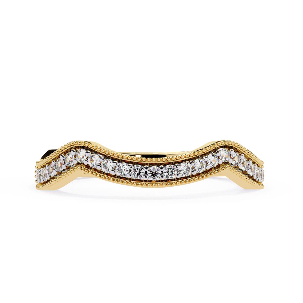 Spiral Milgrain Half Eternity Wedding Band