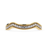 Spiral Milgrain Half Eternity Wedding Band