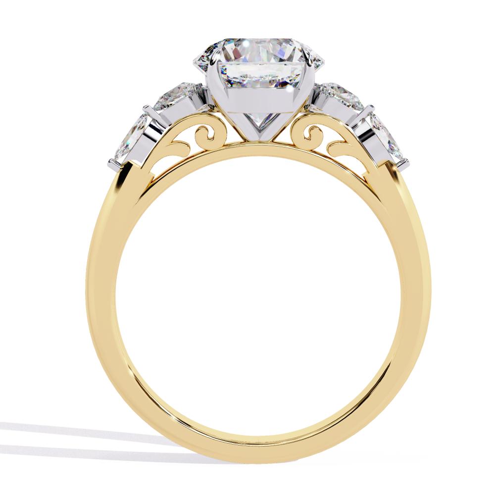 Round bottom Cluster Engagement Ring