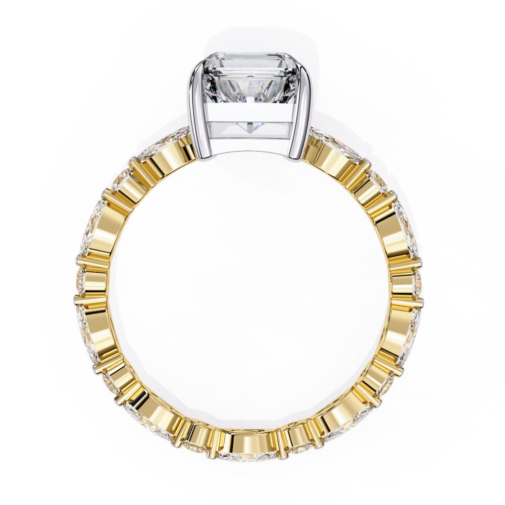 Emerald Solitaire with Full Eternity Engagement Ring