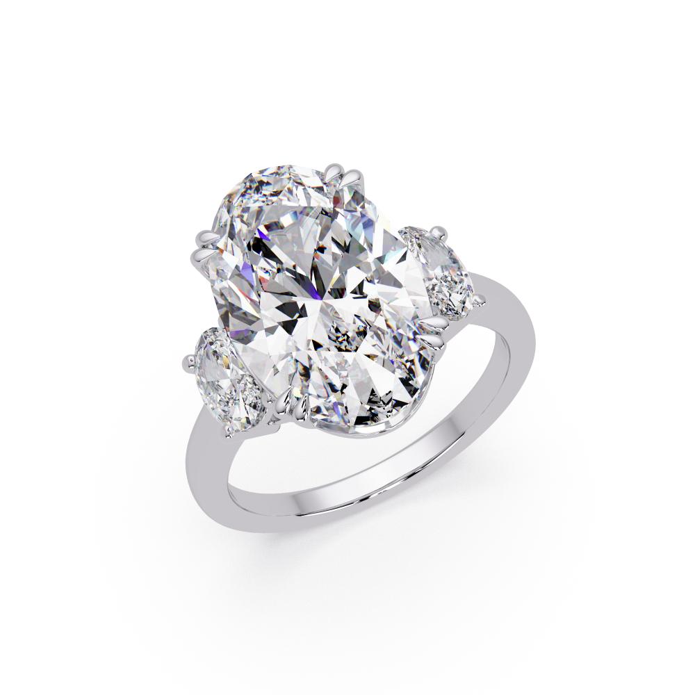 Oval Trilogy Engagement Ring