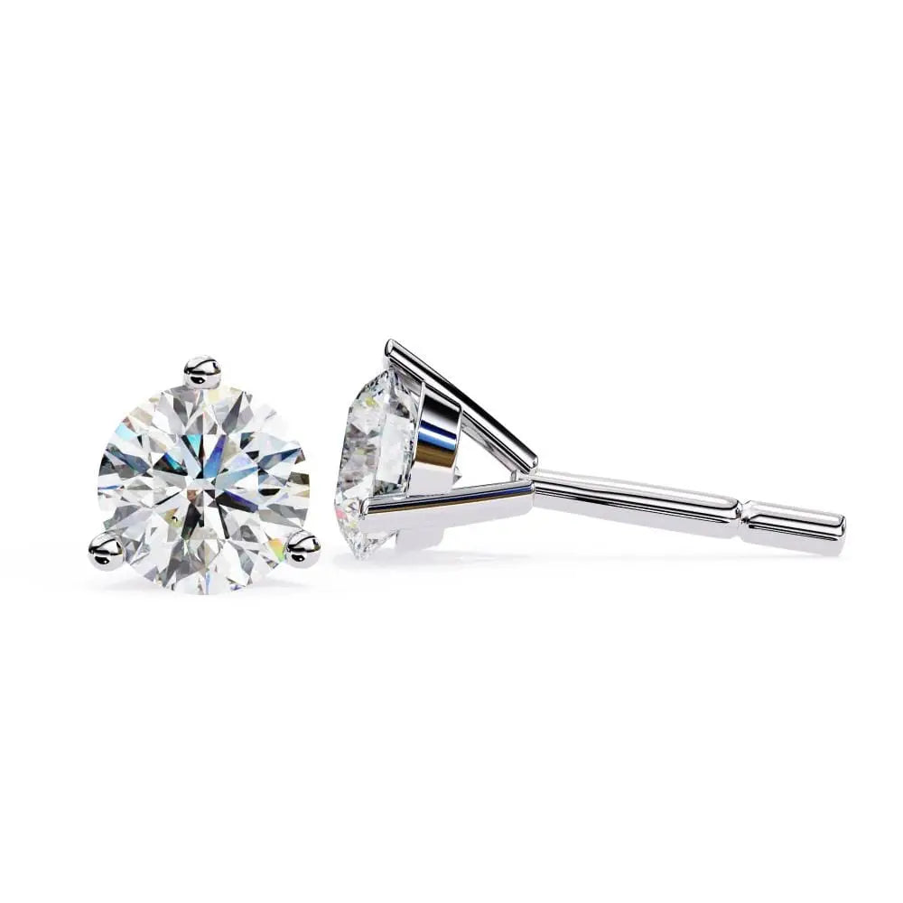 1+1 CT Moissanite Stud earrings in 14k Solid Gold
