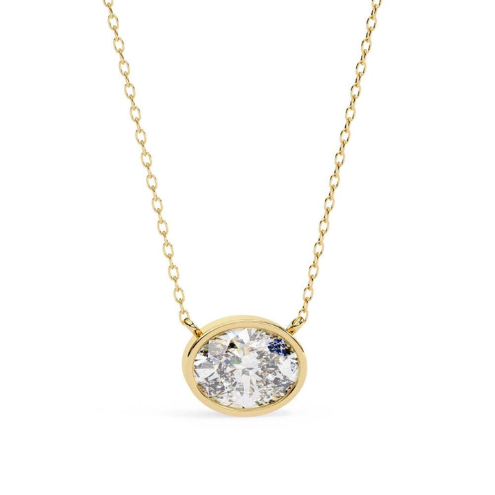 Oval Bezel Set Pendant with Chain