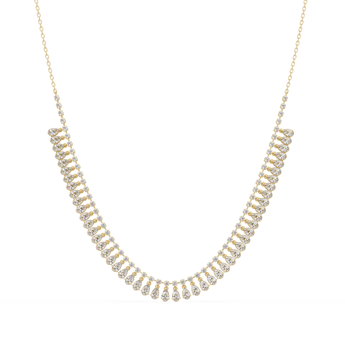Pear and Round Diamond Necklace