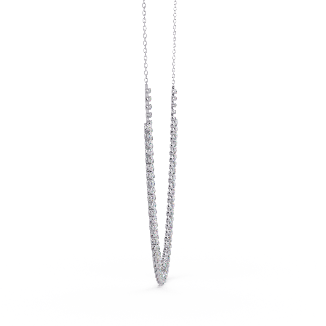 Pear and Round Diamond Necklace