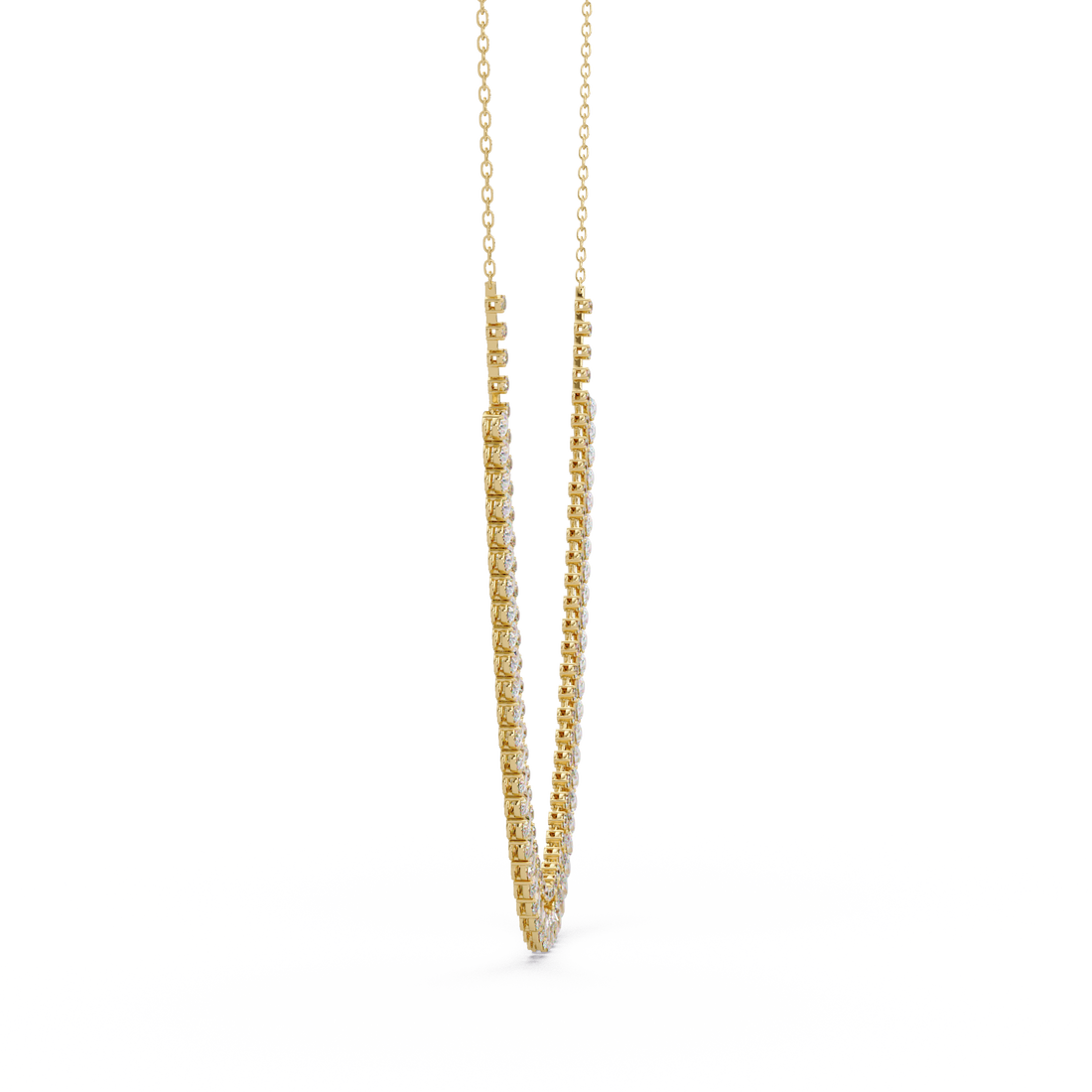 Pear and Round Diamond Necklace