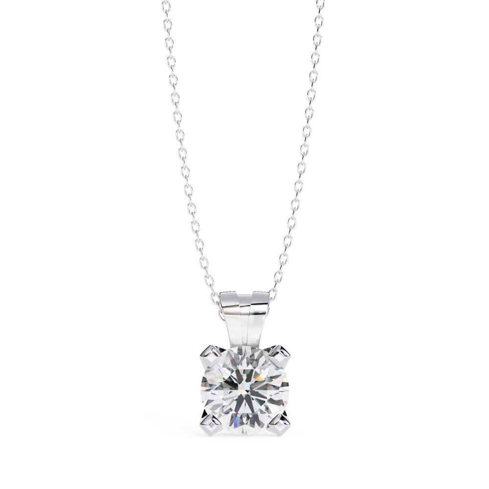 Round Solitaire Pendant With Chain