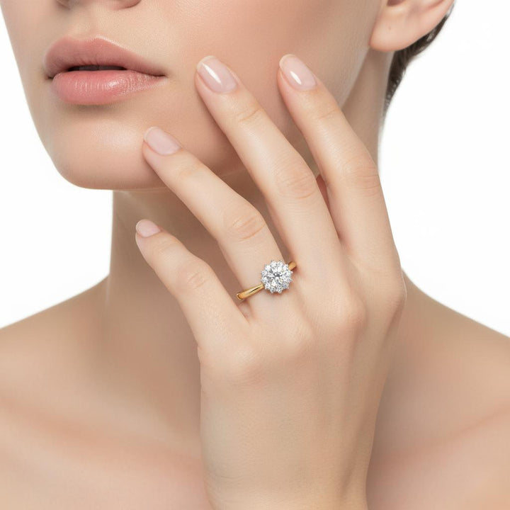 Round Vintage Halo Engagement Ring