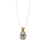 Round Bar Set Solitaire Pendant with Chain