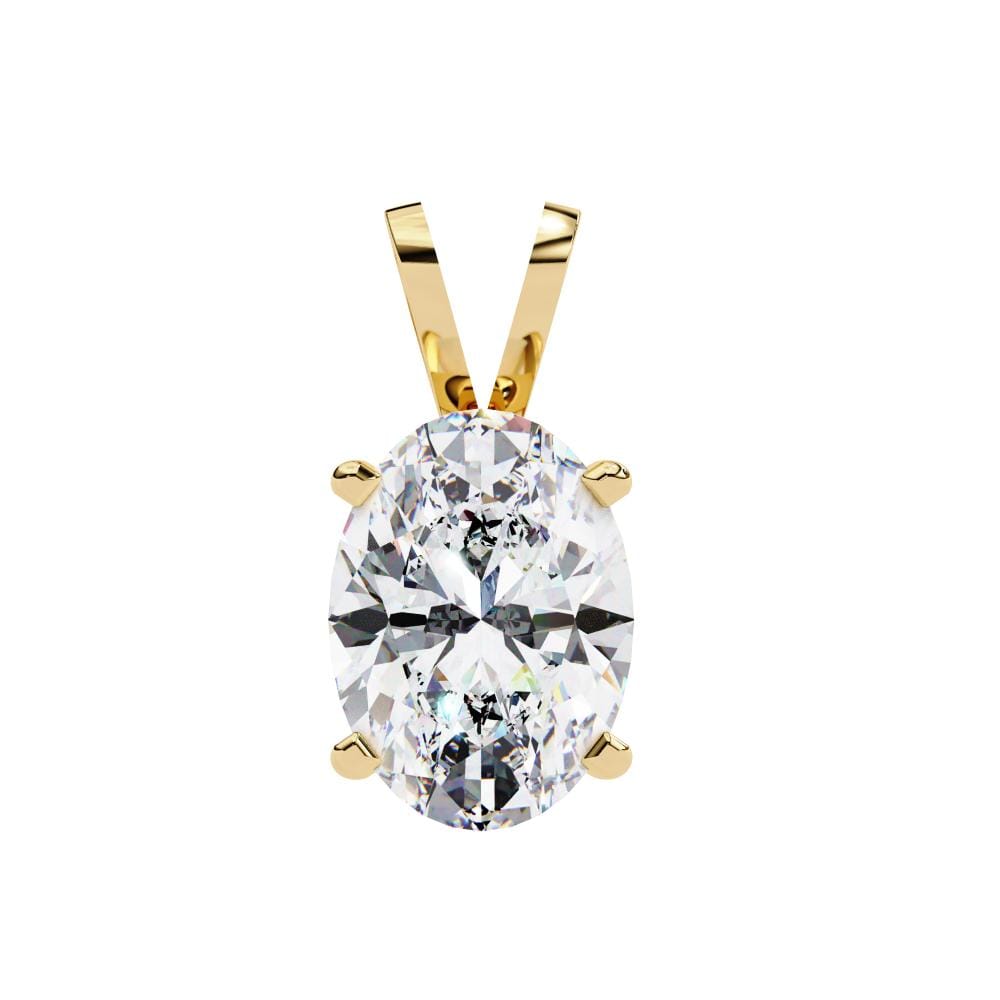 Oval Solitaire Pendant with Chain