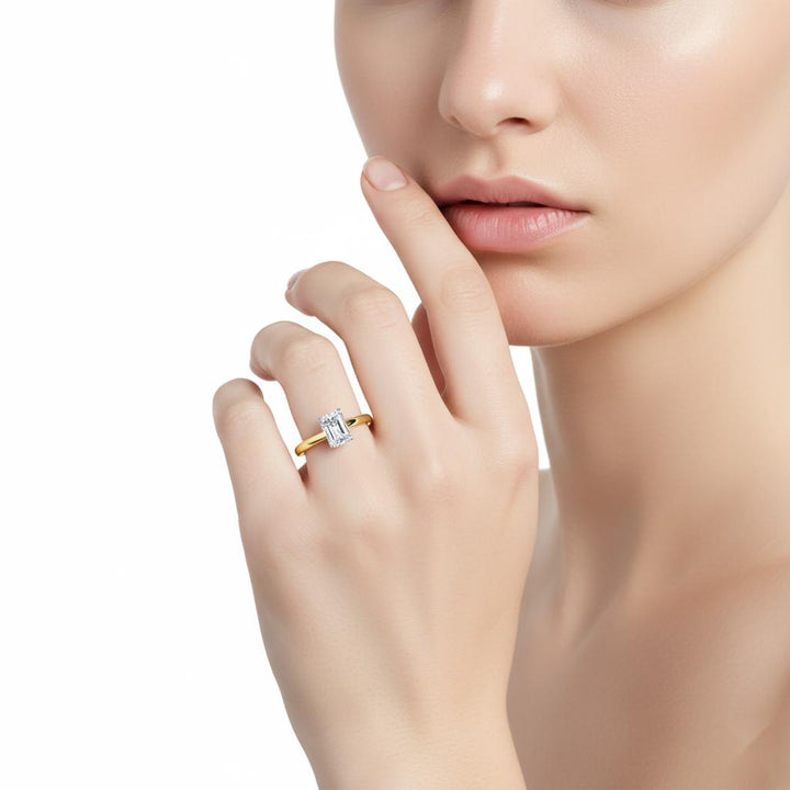 Radiant Solitaire Cathedral Engagement Ring