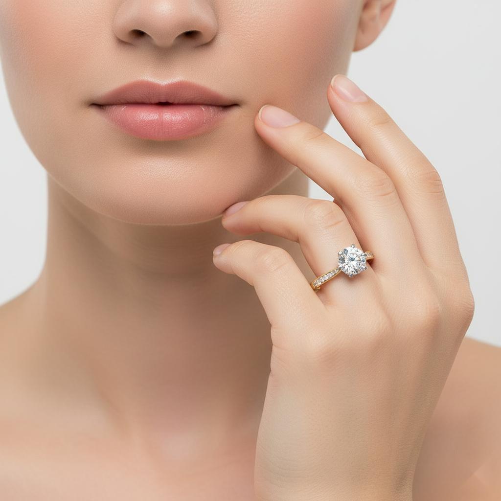 Round Prime Cathedral Engagement Ring