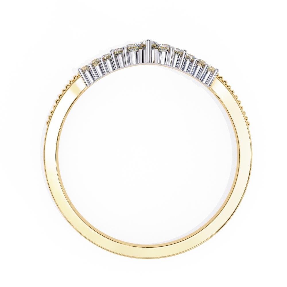 Curved Wedding band for Pear shaped Engagement ring