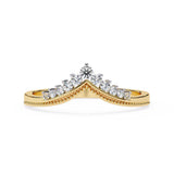 Round Unique Style Curved Wedding Band