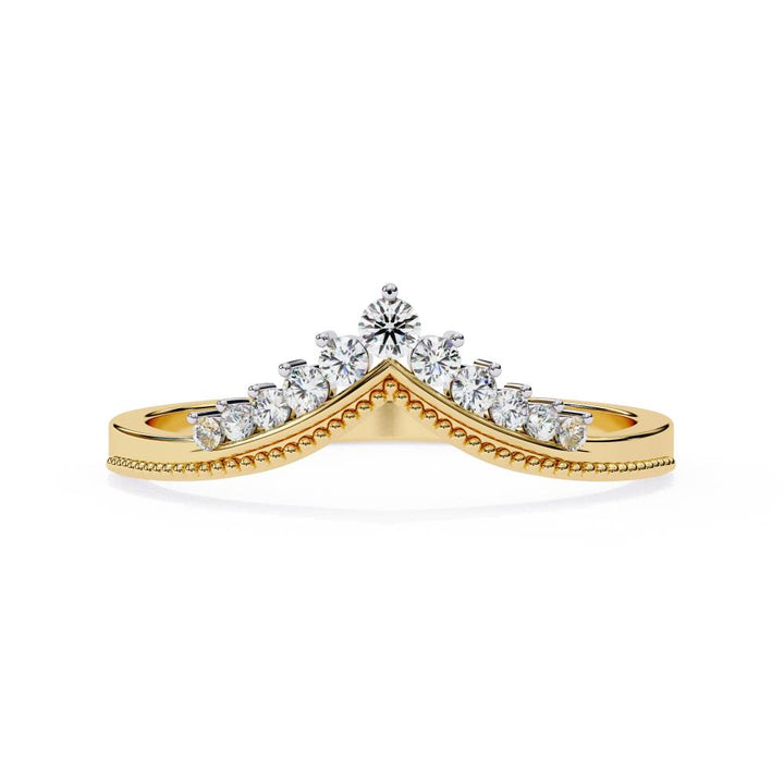 Round Unique Style Curved Wedding Band