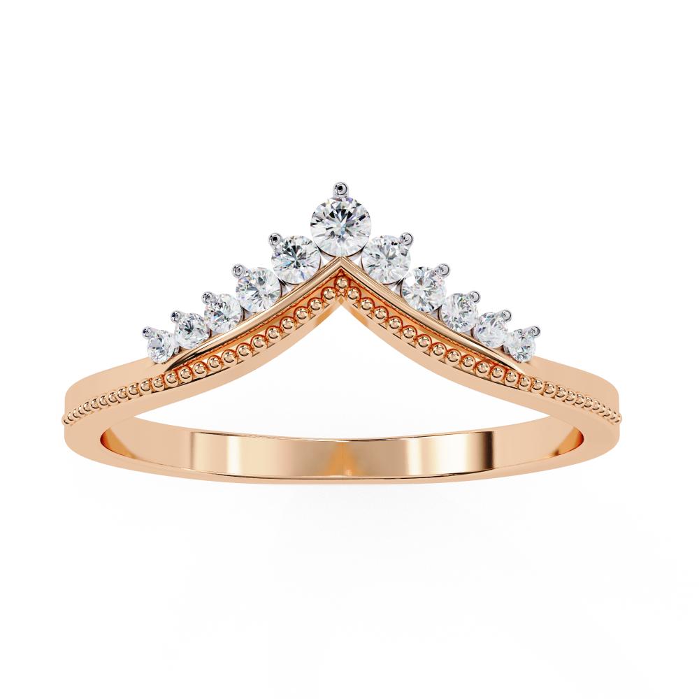 Round Unique Style Curved Wedding Band