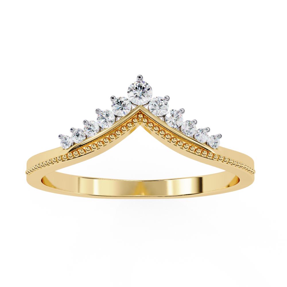 Round Unique Style Curved Wedding Band