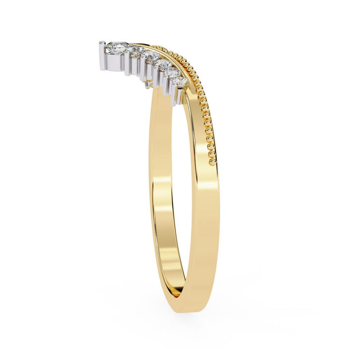 Round Unique Style Curved Wedding Band