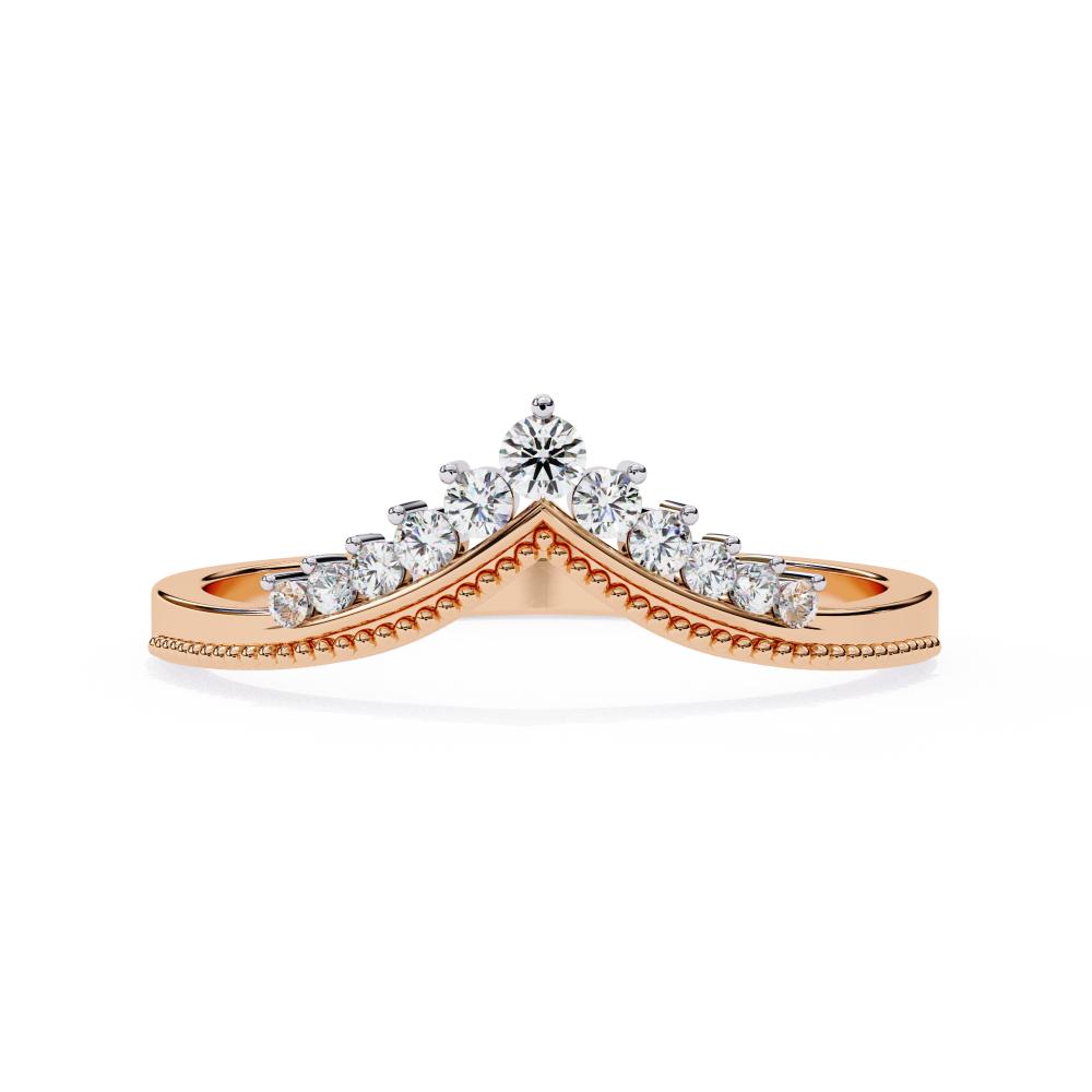 Round Unique Style Curved Wedding Band