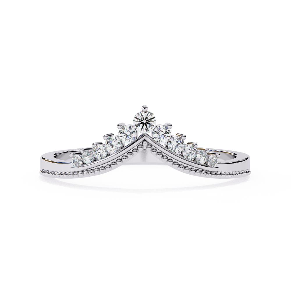 Round Unique Style Curved Wedding Band