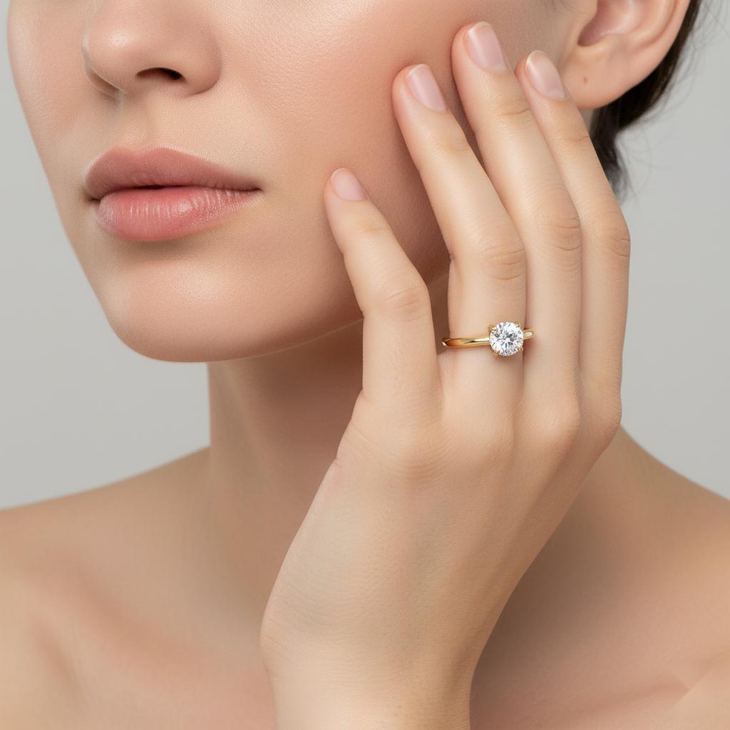 Round Solitaire with Prong Set Engagement Ring