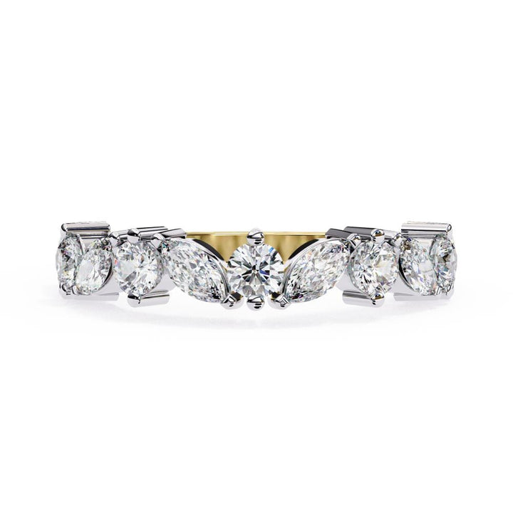 Marquise Round half Eternity Wedding Band