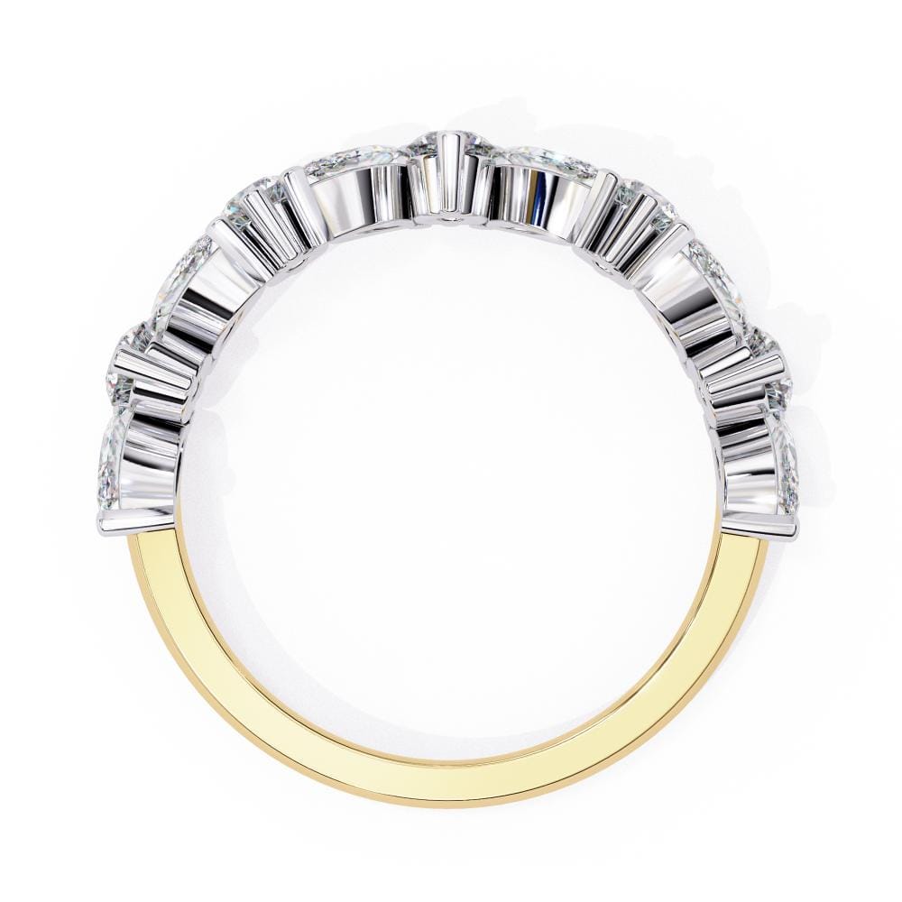 Marquise Round half Eternity Wedding Band