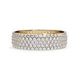 Round Five Row Pave Wedding Band